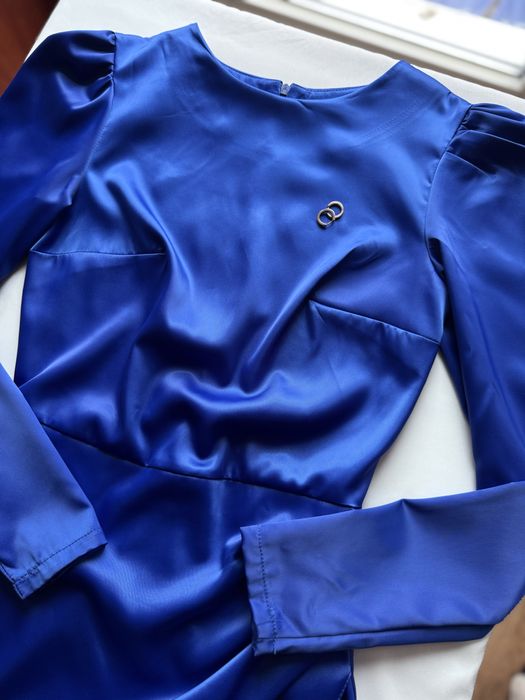 Сукня сатинова синя