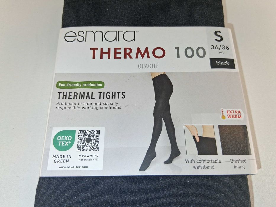 A200 Esmara Thermo 100 Rajstopy Termiczne Opaque Czarne S 36/38