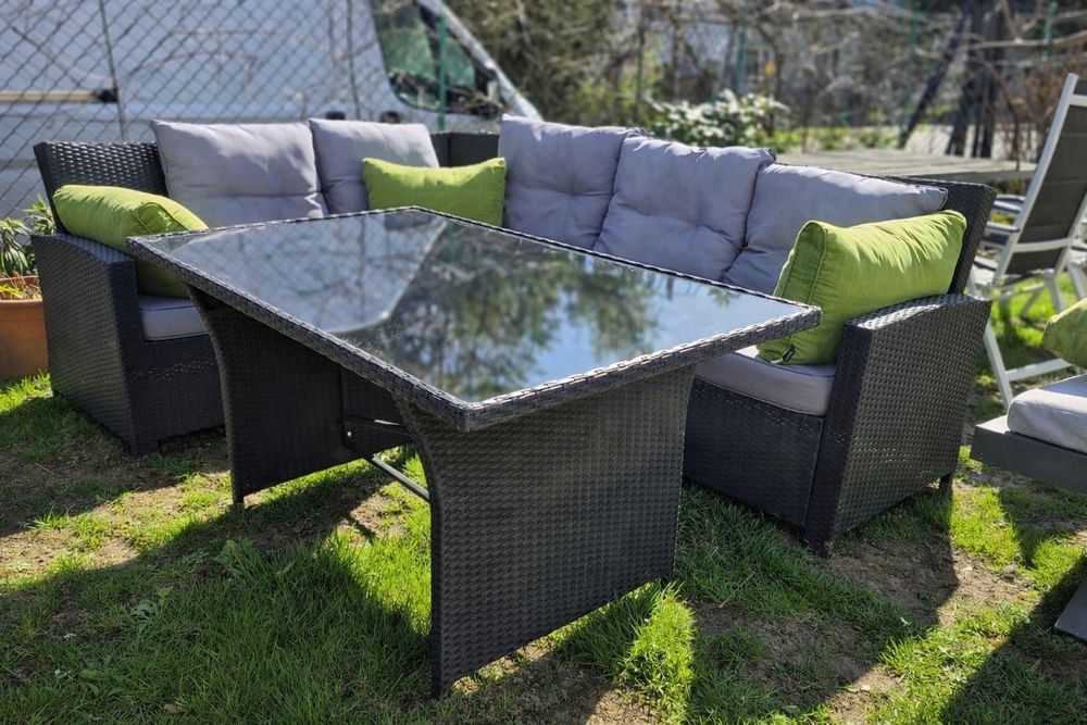 Komplet ogrodowy narożnik zestaw meble ogrodowe stół