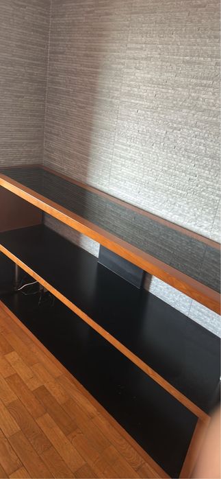 Movel madeira maciça com vidro preto