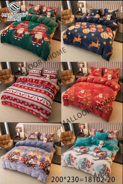 Постільна білизна ВЕЛЮРОВА Євро Новий Рік