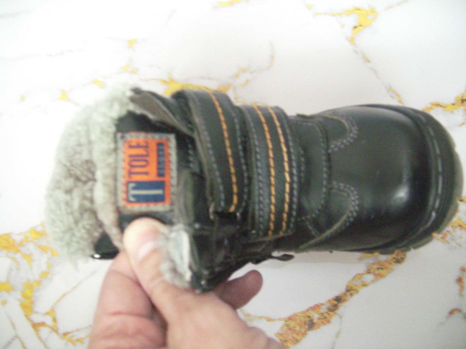 Зимние теплые детские кожаные сапожки на мальчика tole (р.22-23)