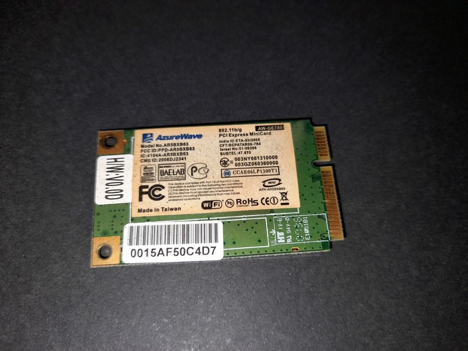 AzureWave AW-GE780 WiFi Network Card64729406662786120