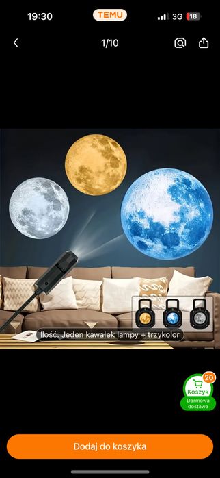 Projektor usb ksieżyc planety nowy