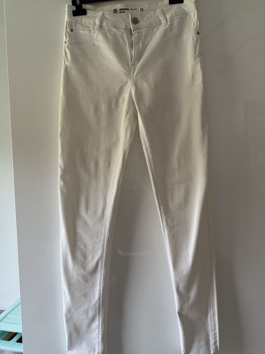 Spodnie biale damskie S/M skinny jeans super stan