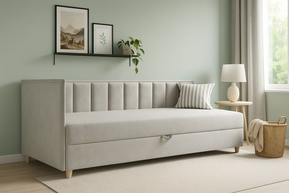 Łóżko kontynentalne 90x200 młodzieżowe narożne