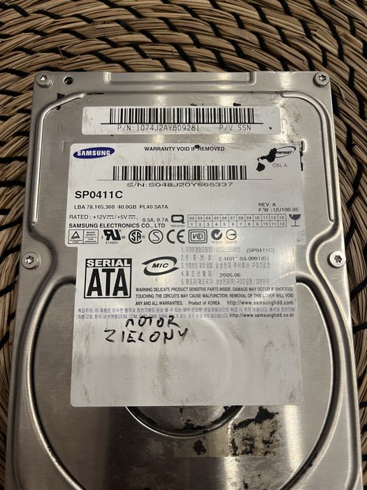 dysk twardy SAMSUNG SP0411C - 40GB/7200rpm/2MB