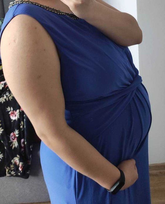 Elegancka suknia sukienka święta sesja wesele ciążowa maskująca plus s