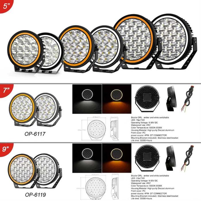 Luz Led offroad 9"