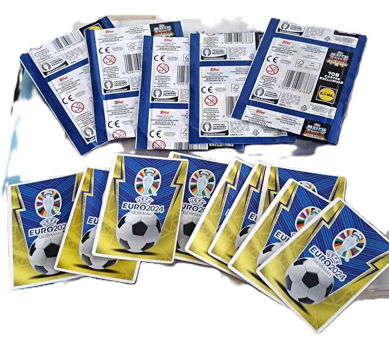 5 Saquetas e 9 Topps futebol EURO 2024