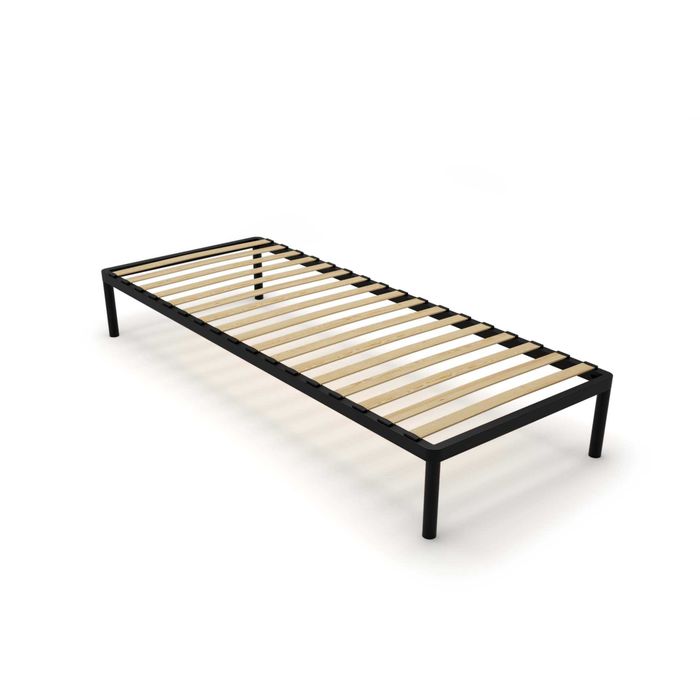 Stelaż Łóżka BED ALU 80x200 Metalowy Drewniane Listwy CZARNY