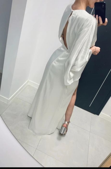 satynowa sukienka maxi 46 3 xl  asos luxe wiskoza kimono