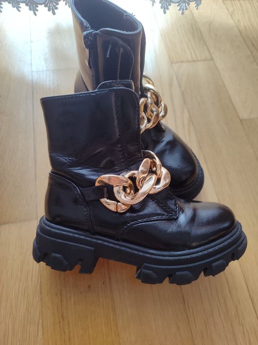 Czarne buty trzewiki dla dziewczynki rozmiar 27