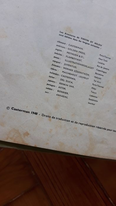 Tintin: «L'oreille cassée» + «Les 7 boules de cristal» (edições 1940s)