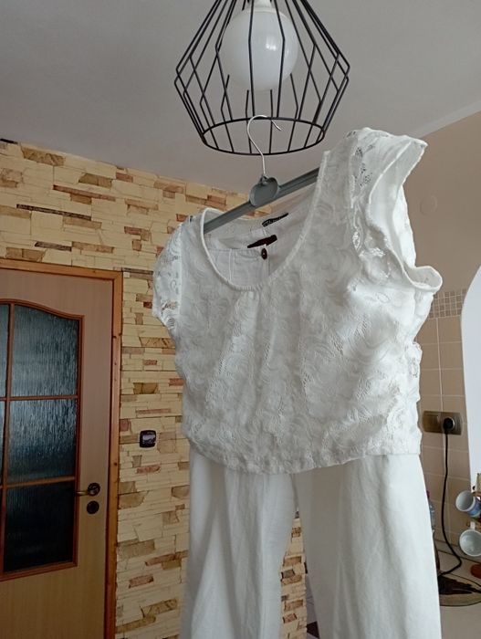 Spodnie damskie rybaczki 40/ L plus bluzka