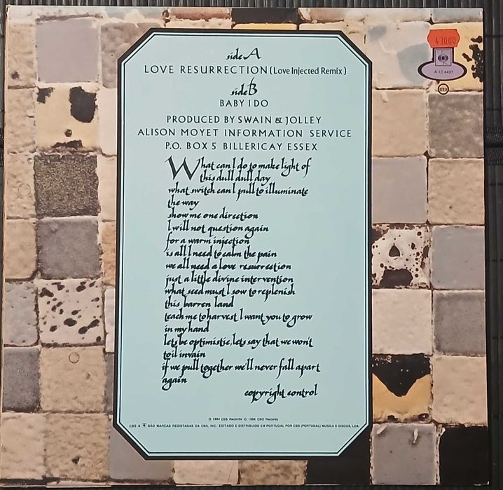 Alison Moyet - Love Resurrection (Love Injected Remix) (Vinil LP)