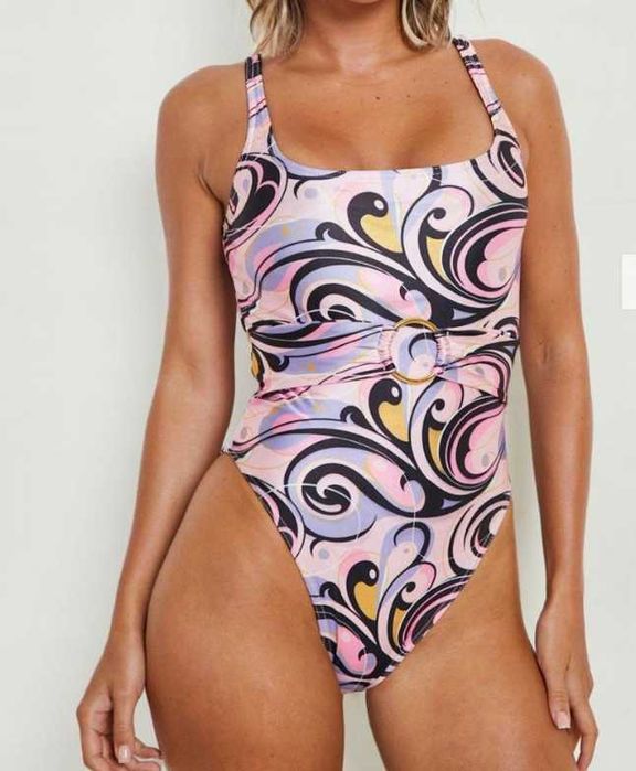 (40/L) Ekskluzywny, bogato zdobiony strój kąpielowy z Londynu, NOWY