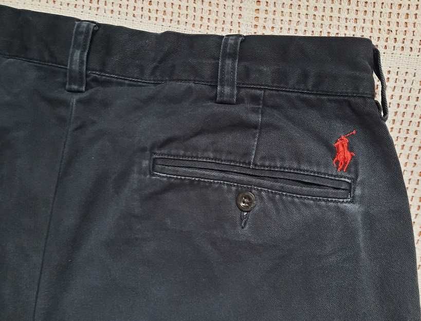 Ralph Lauren Oryginał Haft Logo spodnie granatowe Bawełna 34 34