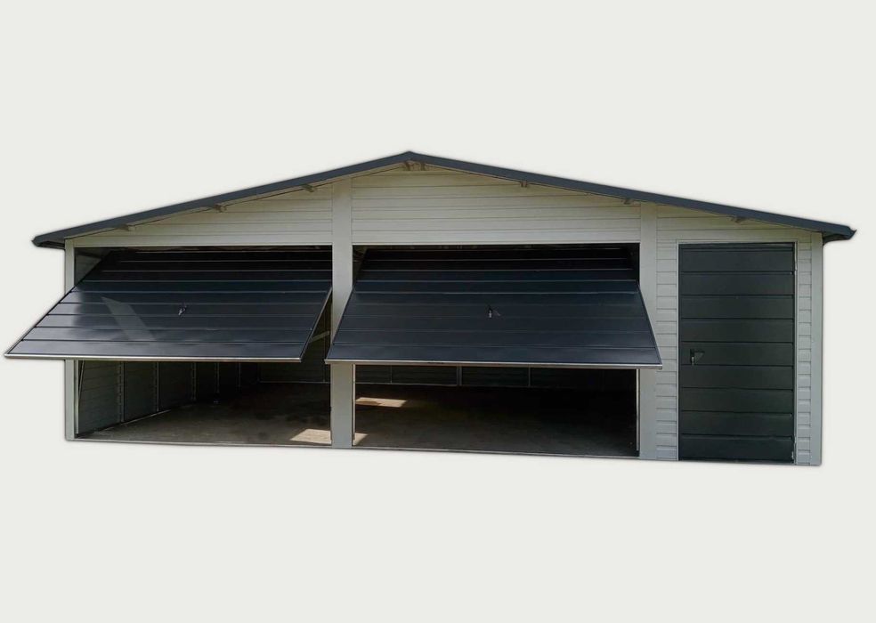 Garaż Blaszany 7x5m – Biały RAL od PRODUCENTA z DARMOWYM MONTAŻEM