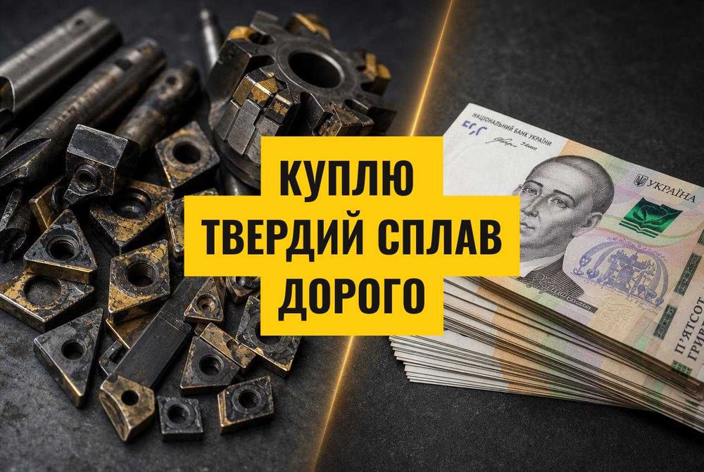 Куплю твердосплавний лом ВК, ТК (победит) — до 3750 грн/кг, оплата одразу