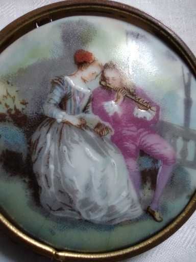 Piękna stara broszka porcelana Limoges