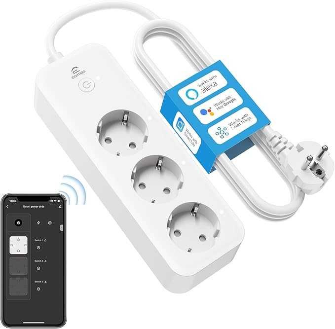 Eightree Listwa zasilająca Smart WLAN z 3 przyłączami AC