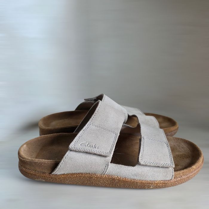 Мужские замшевые шлепанцы (сабо) "Clarks Pilton Strap"