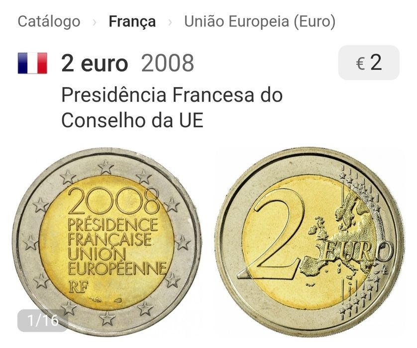 Moeda 2€, França 2008