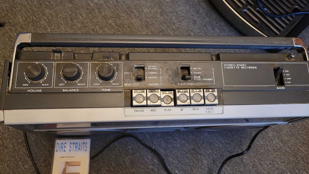 Zabytkowy boombox jvc rc-555 kl lata 80 stereo, działający