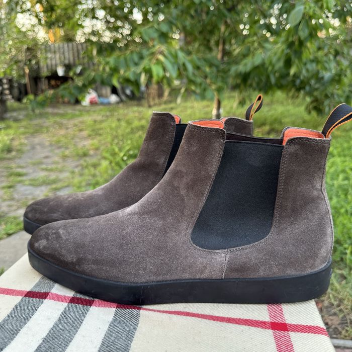 Мужские ботинки, челси Santoni Brown, 45-46 размер, Оригинал, Черевики, Италия