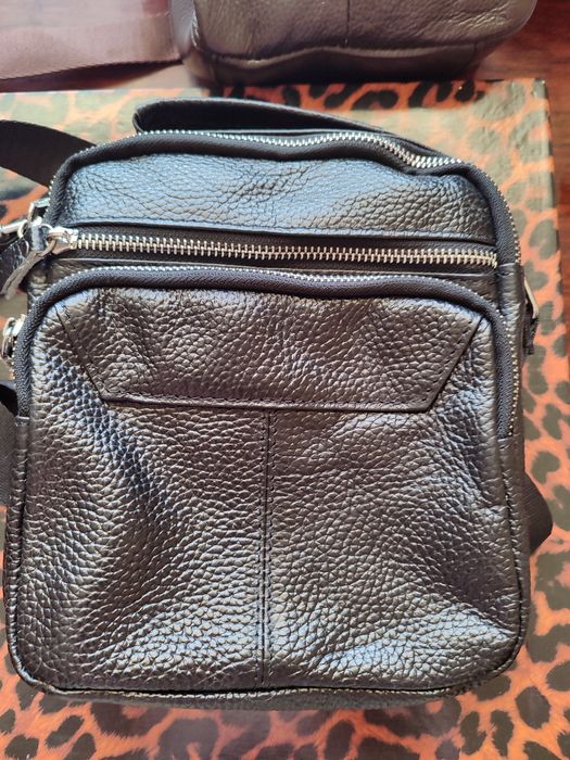 Шкіряна чоловіча сумка через плече Нова