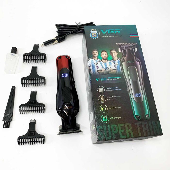 Професійна машинка для стрижки, триммер VGR з насадками, електробритва