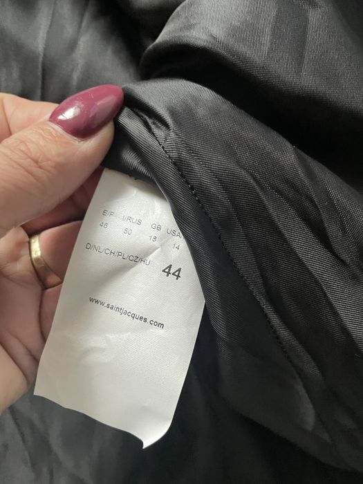 Płaszcz damski wełna kaszmir Saint Jacques 44 XXL czarny