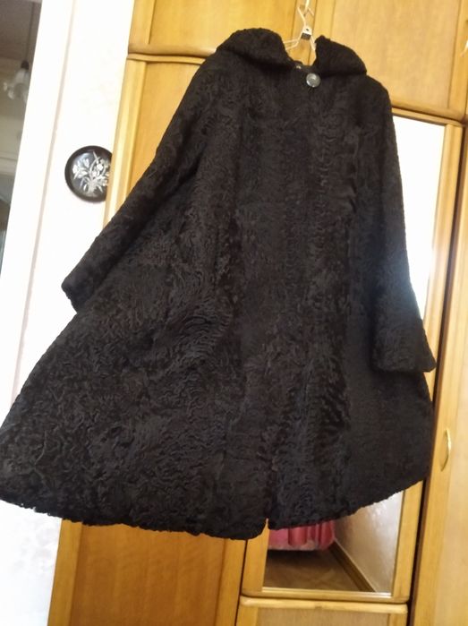 НОВАЯ luxury шуба+ манто из каракульчи(L-XL)дизайнер М. Волосовская.