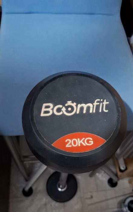Barra Peso Fixo 20Kg BOOMFIT + Halter 15kg Newfit de musculação