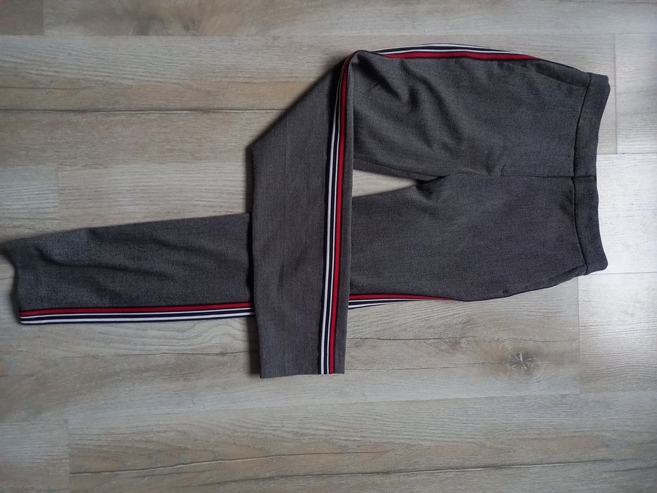 Przepiękne spodnie rurkii Zara Basic roz XS 34 lampasy szare