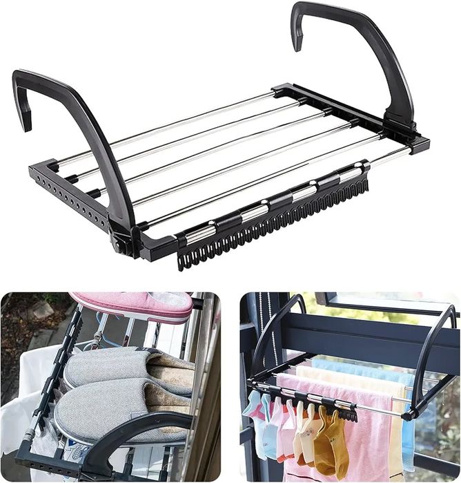 Składana suszarka na pranie bieliznę na balustradę grzejniķ balkon