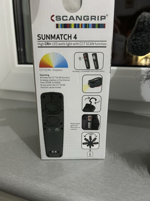 Scangrip 03.5657 SunMatch 4 Lampa Inspekcyjna do utwardzania lakieru