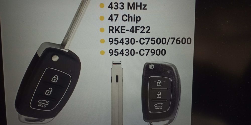 nowy kluczyk pilot czysty do hyundai i20 i inne  dane w ogl nowa cena