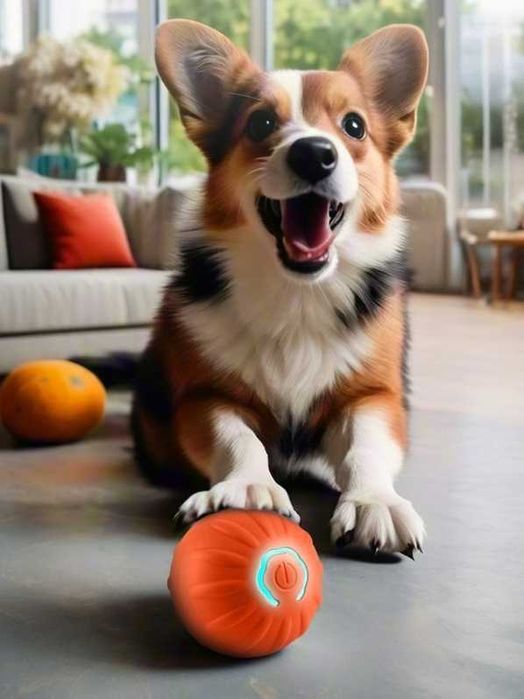 Skacząca Uciekająca PIŁKA dla Psa INTERAKTYWNA Ruchoma Zabawka na USB