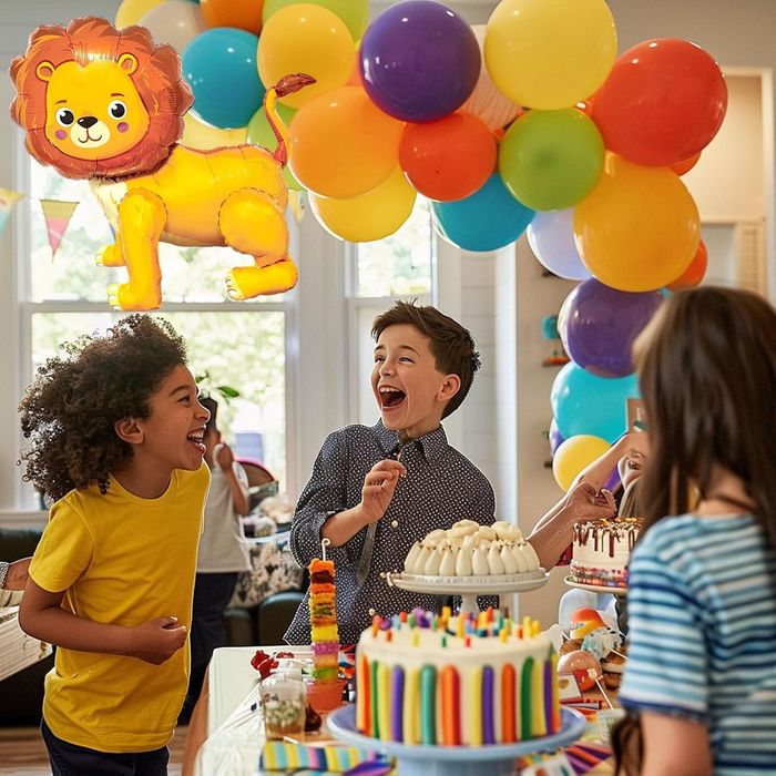 3D Lion Foil Balloon - Standing Safari Decor - 54 cm
