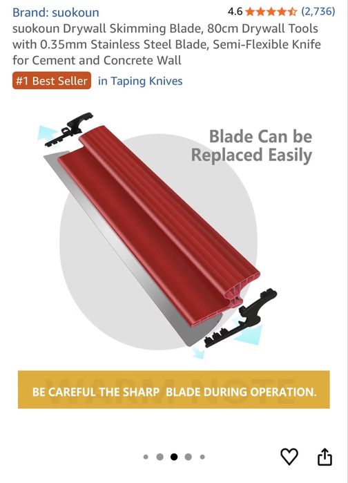 Espatula 80cm para massa alisadora