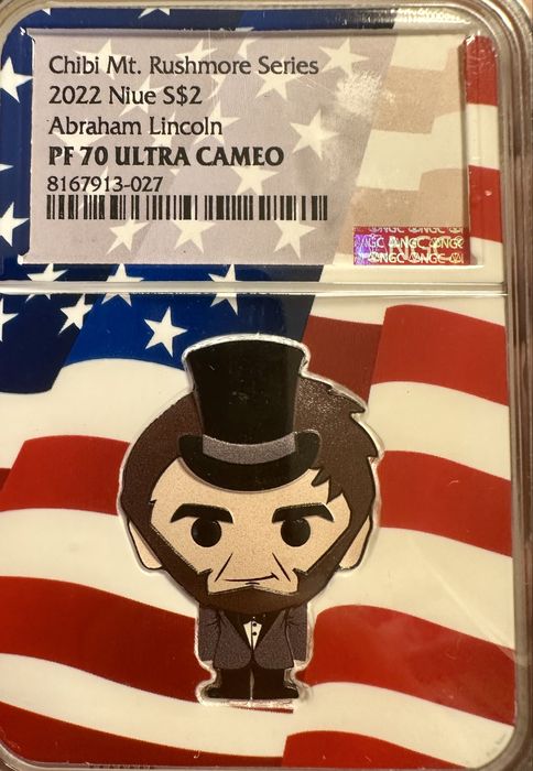 Монета Chibi $2 Президенты горы Рашмор 1 унция серебро