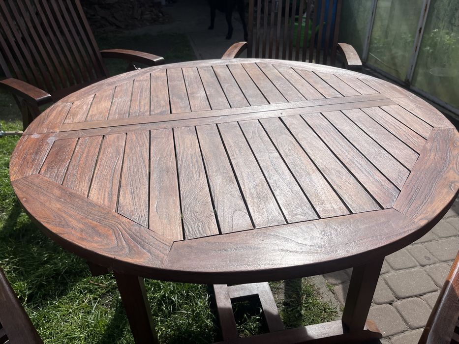 Drewniane meble ogrodowe, komplet