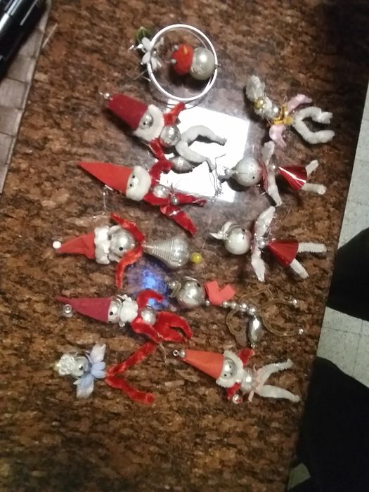 PRL pajacyki mikolajki bombki na choinke