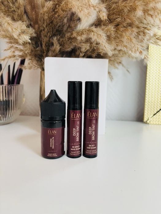 Elan Deep brown Tint 04 05 aktywator 2% farbka do brwi