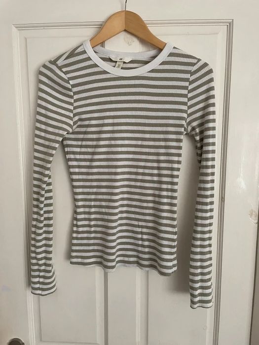 Смугастий лонгслів в рубчик H&M