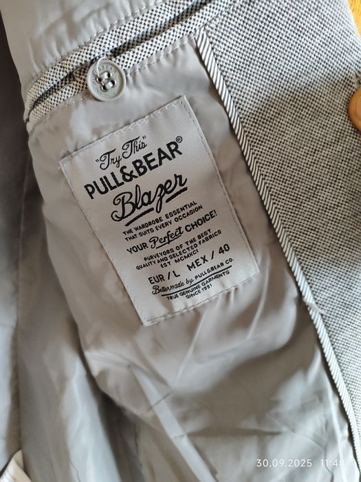 Пиджак мужской серого цвета Длина рукава 66 см Длина по спине 71 см