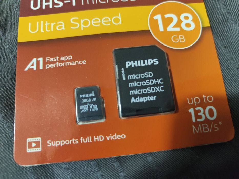Karta pamięci microSD pojemność 128 GB Philips do telefonu smartfona