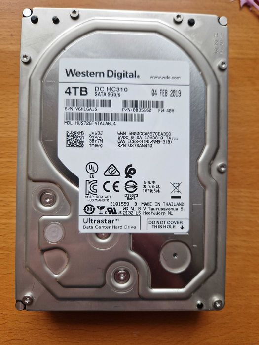 Dysk HGST WD Ultrastar DC HC310 4TB 3.5 HDD SATA III 7200RPM 24/7 Serw